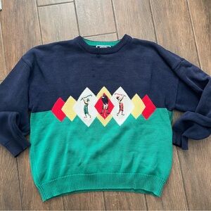Sutter & Grant Vintage Golf Sweater size L 100% Cotton